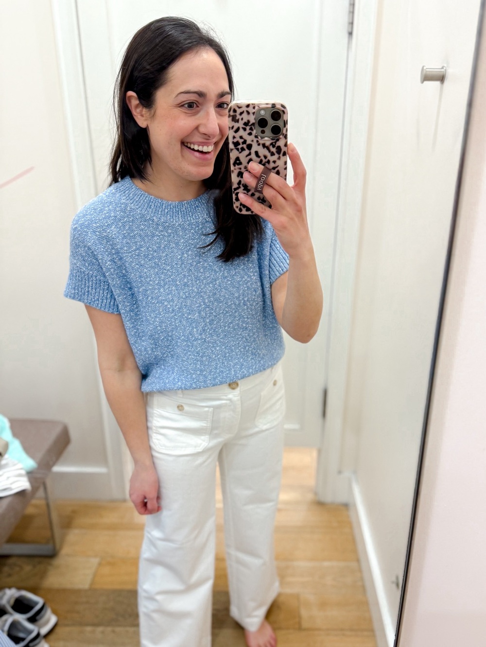 LOFT Sky Blue wedge sweater